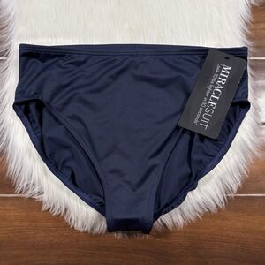 Miraclesuit Womens Size 18 Midnight Blue Tummy Control Basic Bikini Swim Bottoms